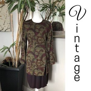 VTG 80s Jessica Howard Long Sleeve Paisley Dress